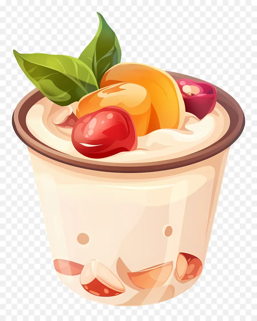 Yoghurt Cup，Buah Yoghurt PNG