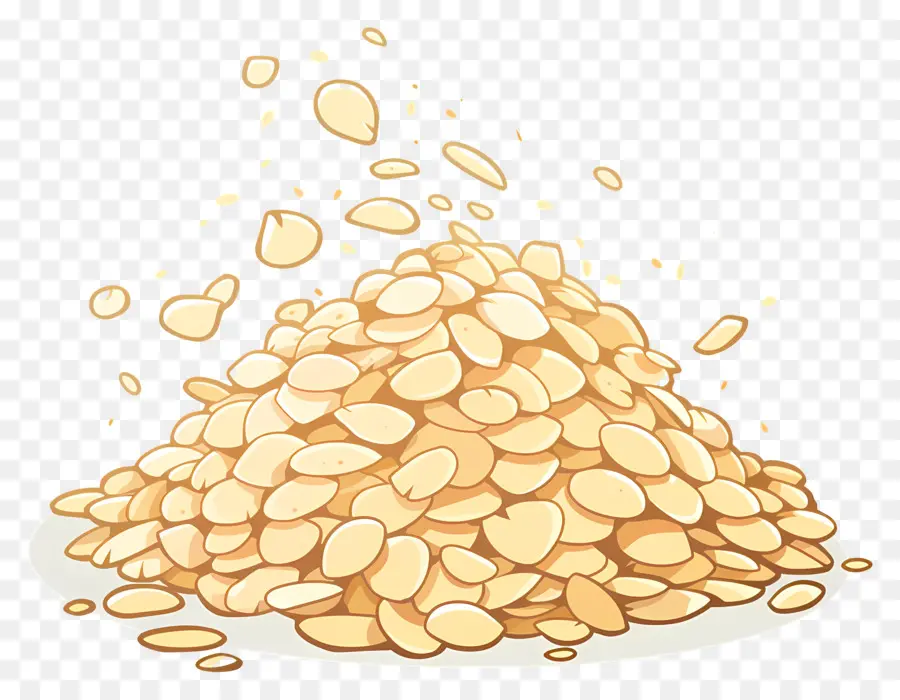 Tumpukan Oatmeal，Almond PNG