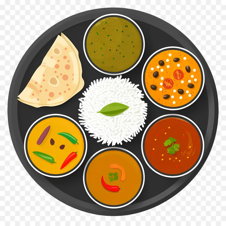 Thali India，Makanan India PNG