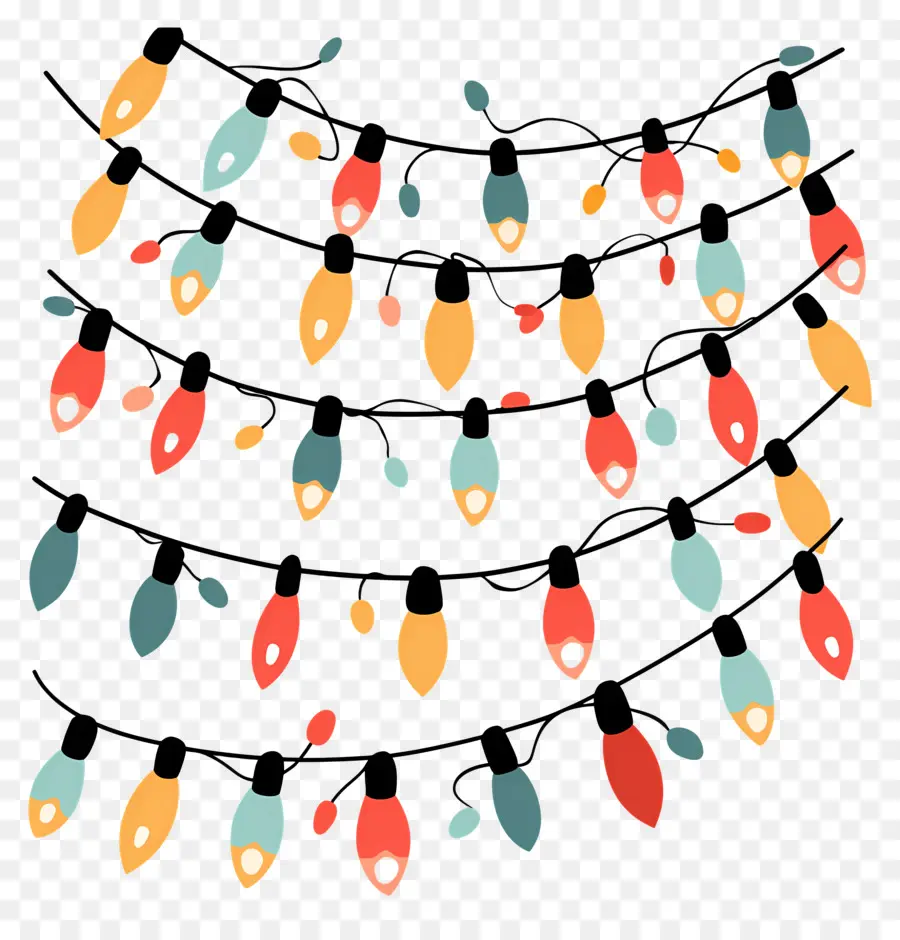 Lampu Natal，String Lampu PNG