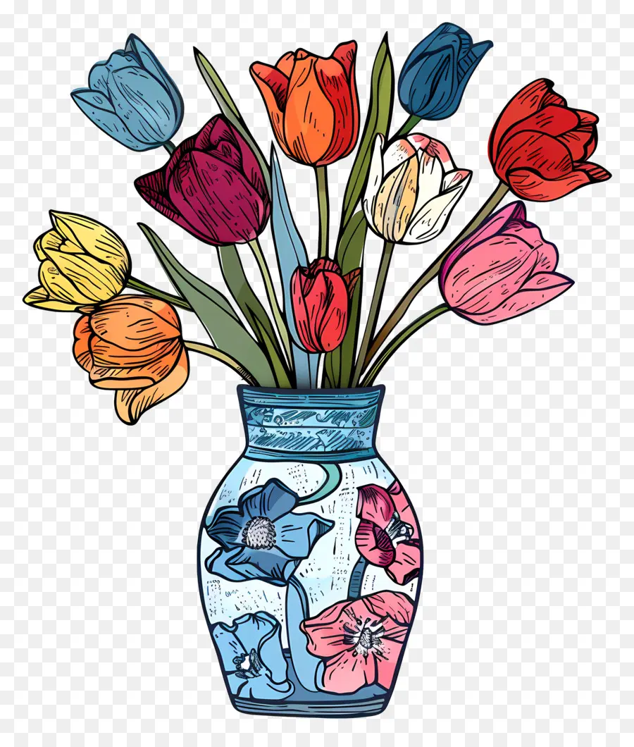 Vas Dengan Bunga Tulip，Tulip PNG