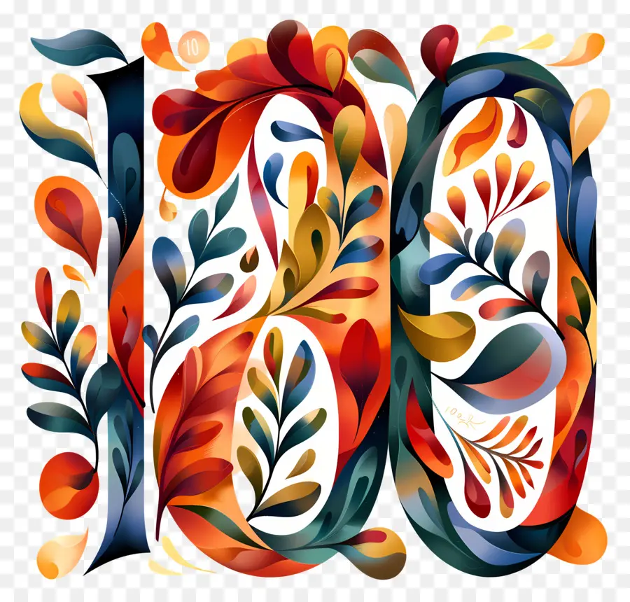 Jumlah 100，Lukisan Cat Air PNG