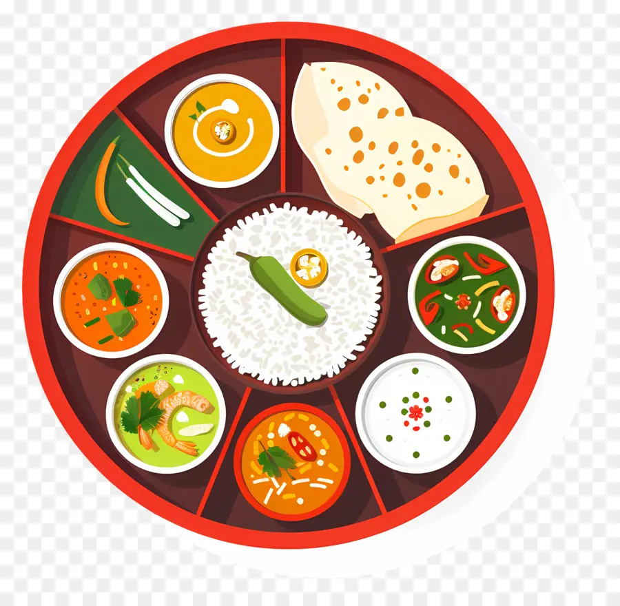 Thali India，Makanan India PNG