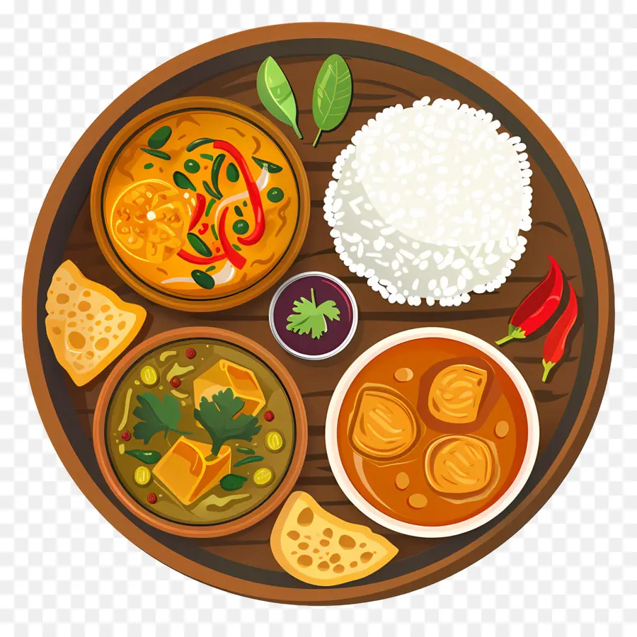 Thali India，Makanan India PNG