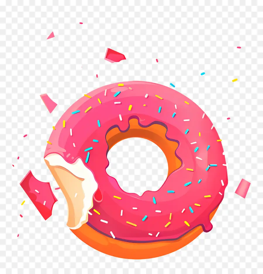 Donat Digigit，Pink Donat PNG