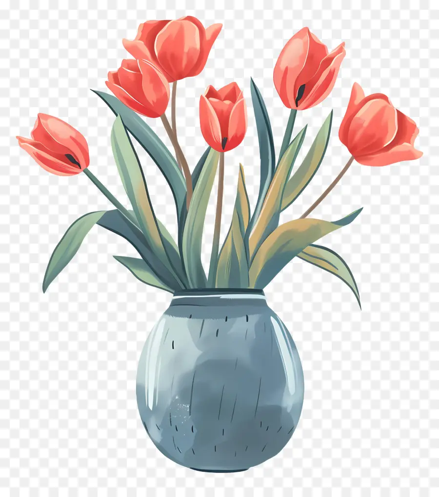 Vas Dengan Bunga Tulip，Pink Tulips PNG