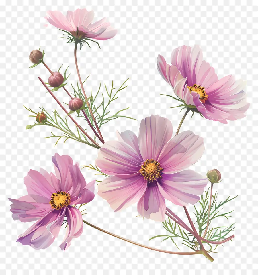 Bunga Cosmos，Bunga Kertas PNG