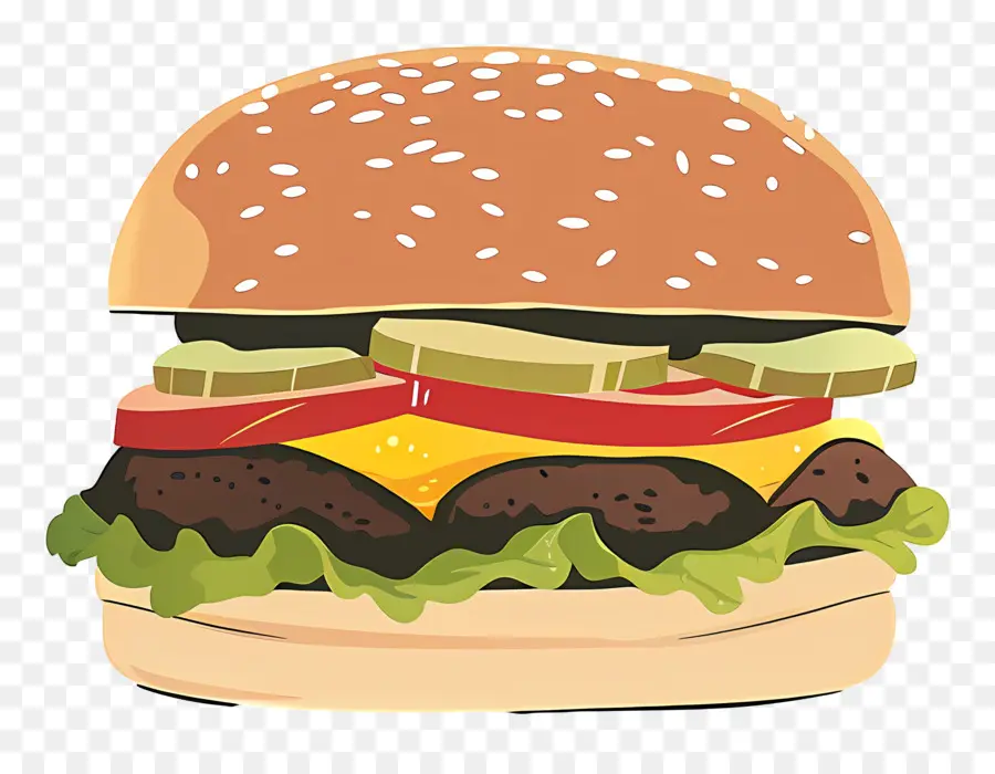 Hamburger，Burger Keju PNG