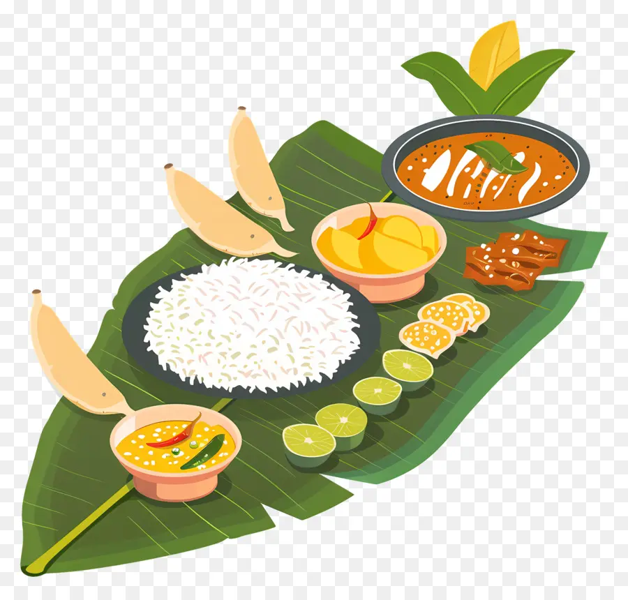 Makanan India，Piring Daun Pisang PNG