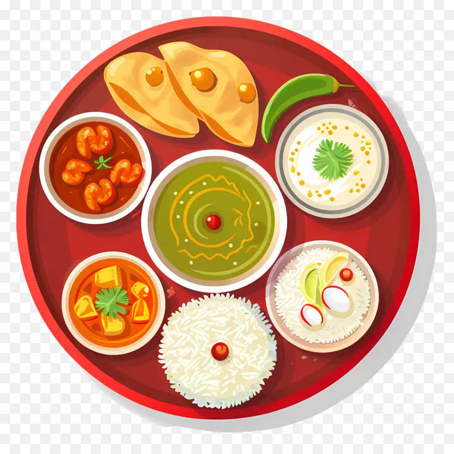 Thali India，Makanan India PNG