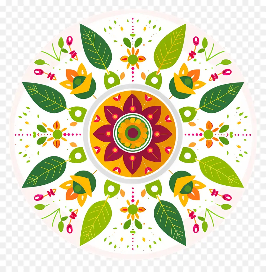 Onam Pookalam，Desain Bunga PNG