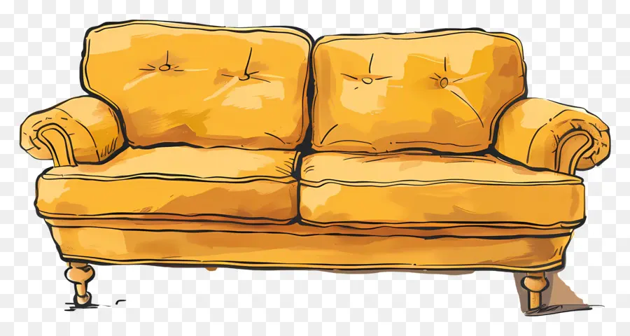 Sofa，Sofa Kuning PNG