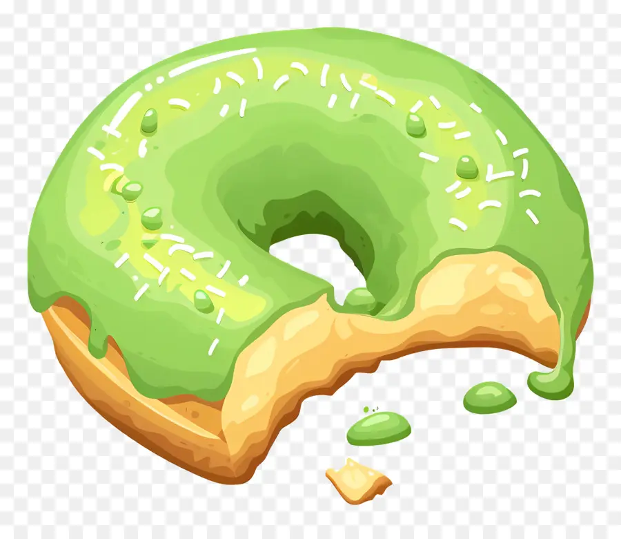 Donat Digigit，Donat Hijau PNG