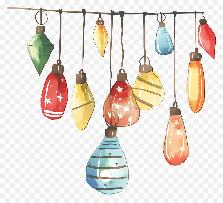 Lampu Natal，Ornamen PNG