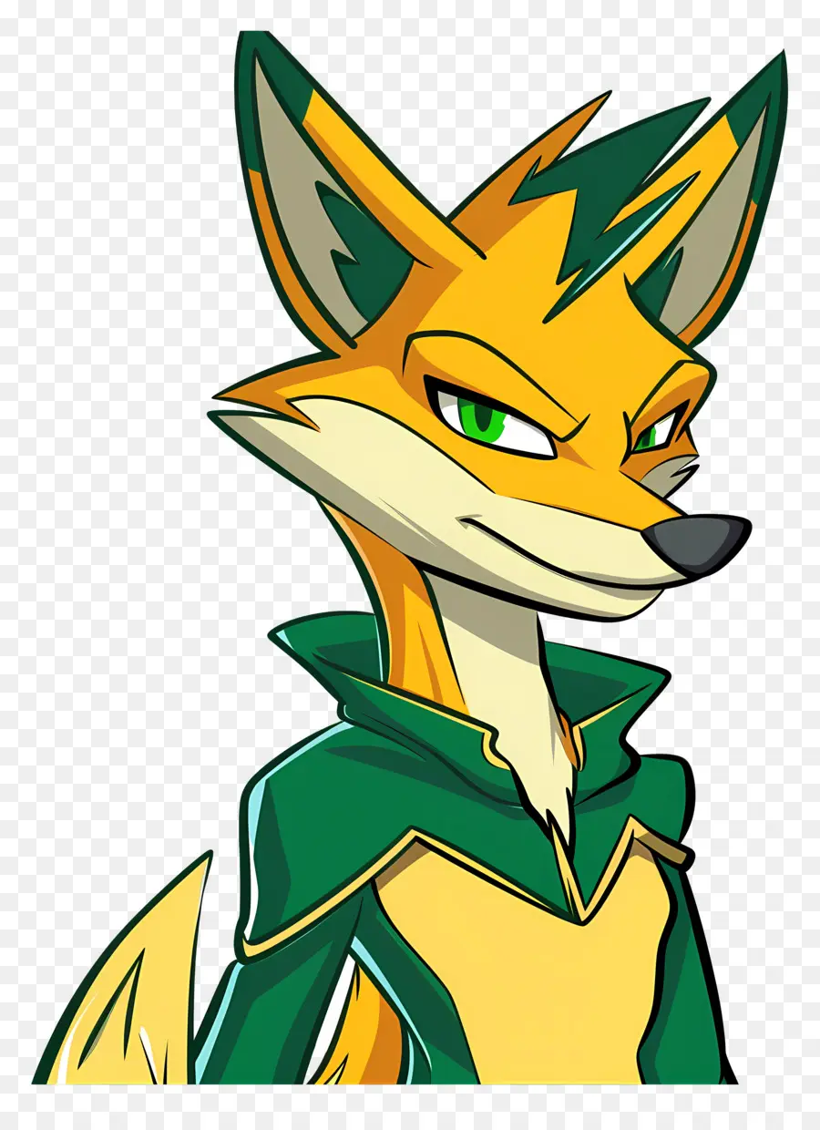 Kartun Fox，Mata Hijau Cerah PNG