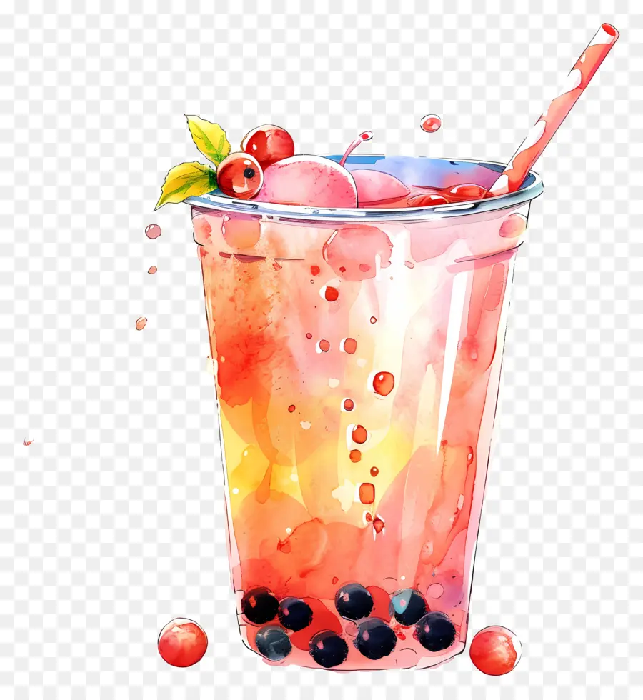 Teh Gelembung，Berry Air Infus PNG