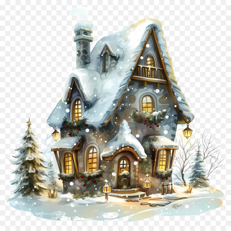 Rumah Musim Dingin Natal，Musim Dingin Wonderland PNG