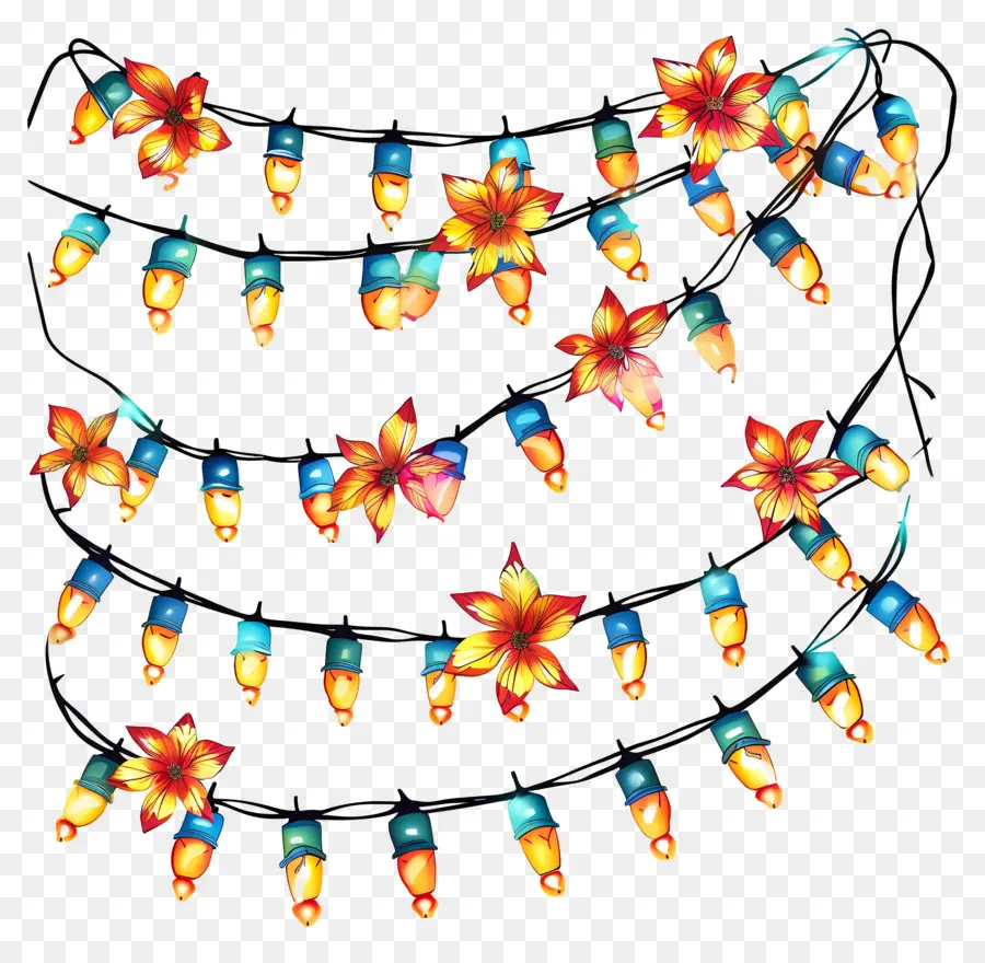 Lampu Natal，String Lampu PNG