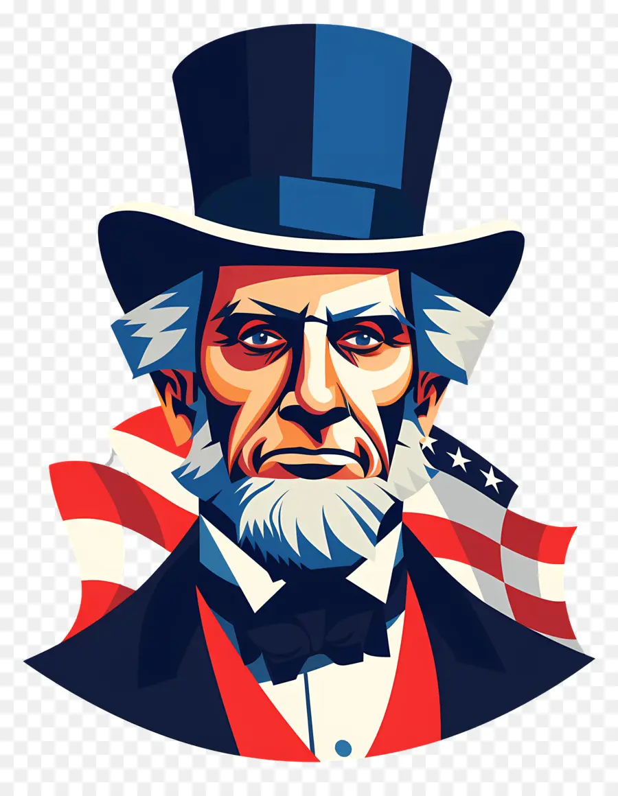 Potret Paman Sam，Abraham Lincoln PNG