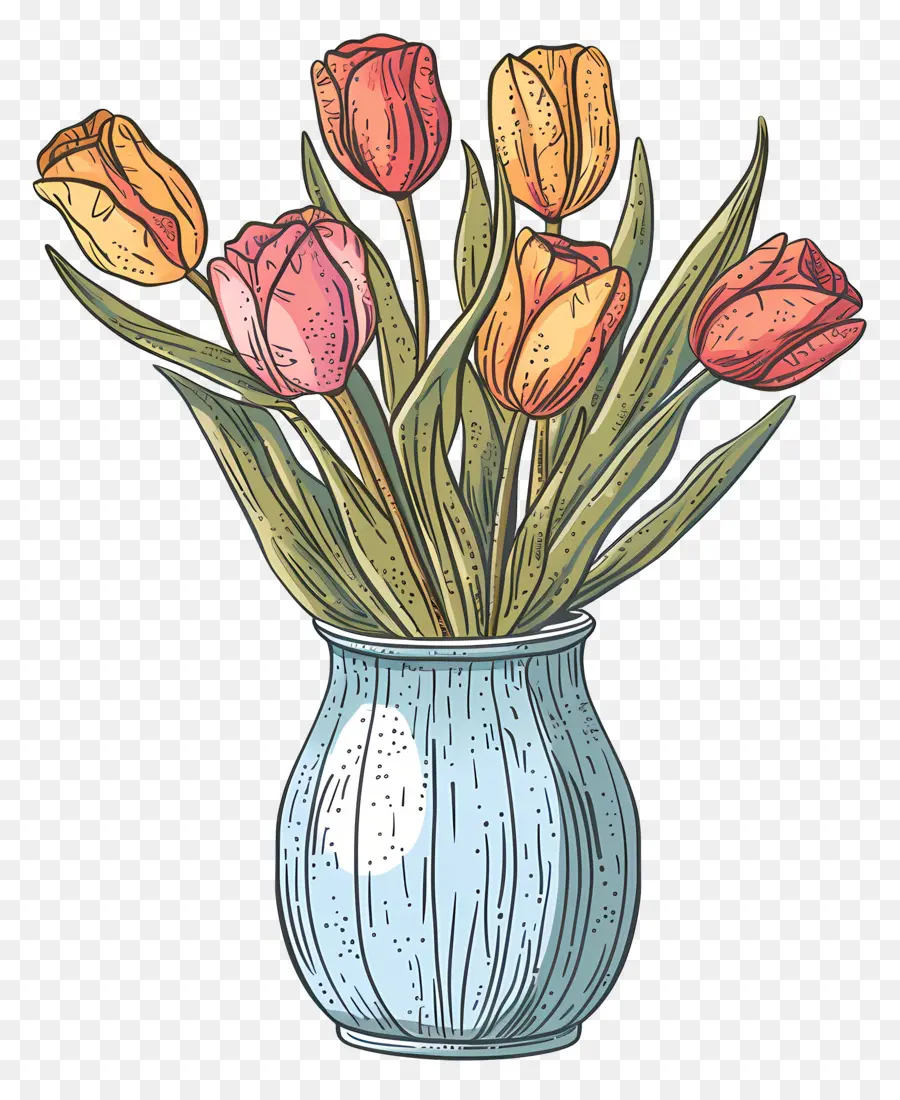 Vas Dengan Bunga Tulip，Tulip PNG