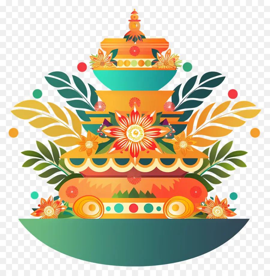 Onam Pookalam，Kuil Thailand PNG