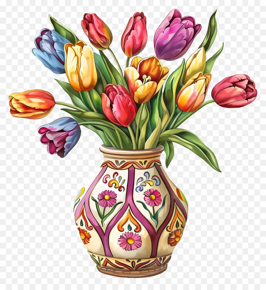 Vas Dengan Bunga Tulip，Tulip PNG