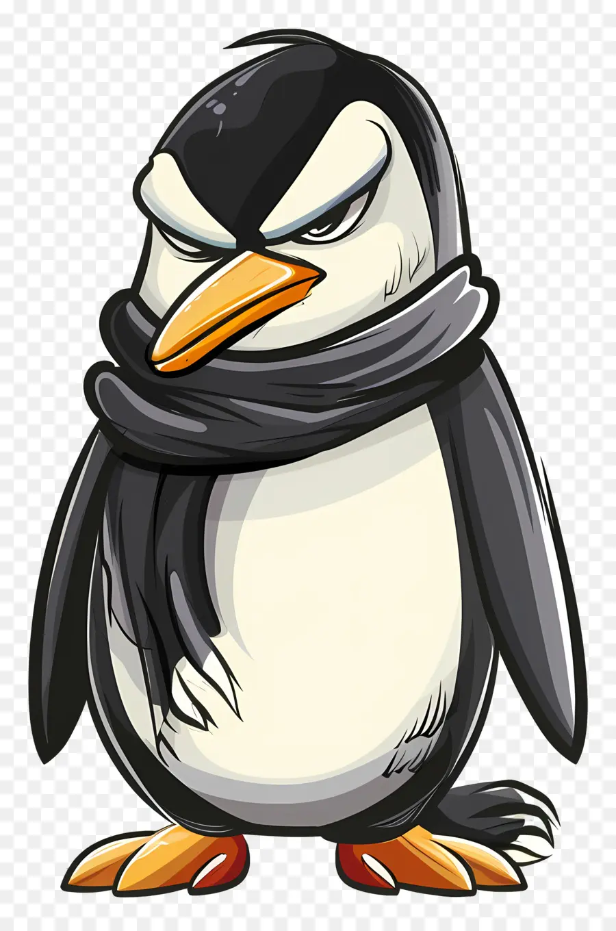 Kartun Penguin，Penguin Dengan Syal PNG