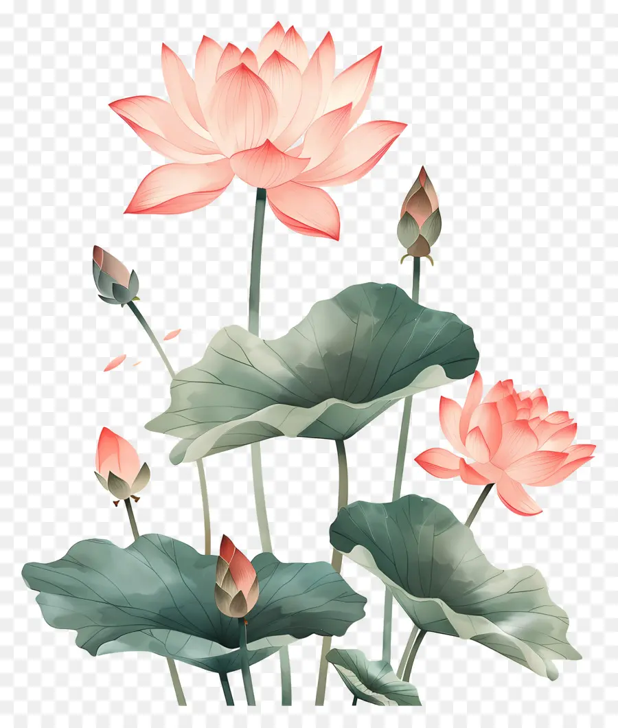 Bunga Teratai，Pink Lotus PNG