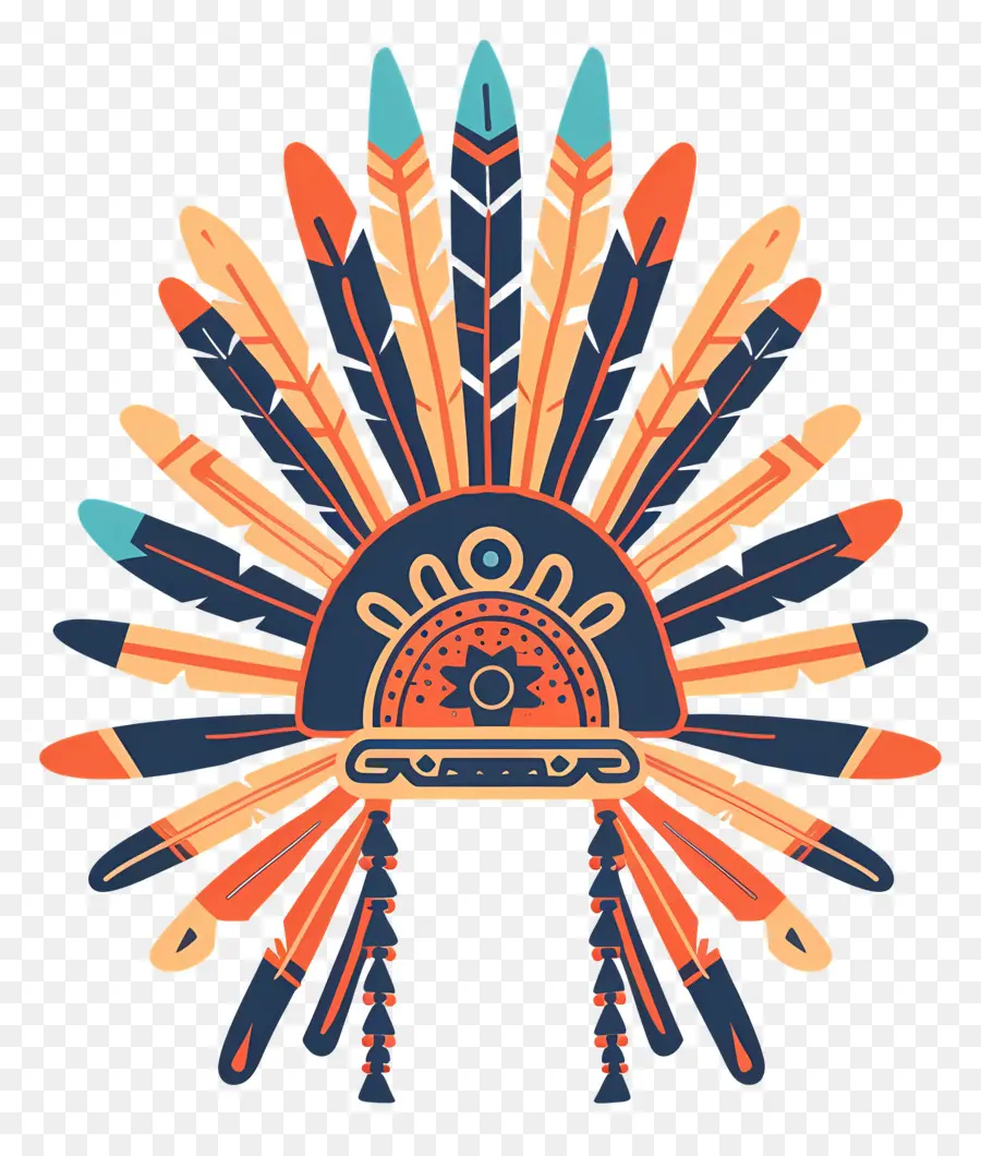 Hiasan Aztec，Headdress Berbulu PNG