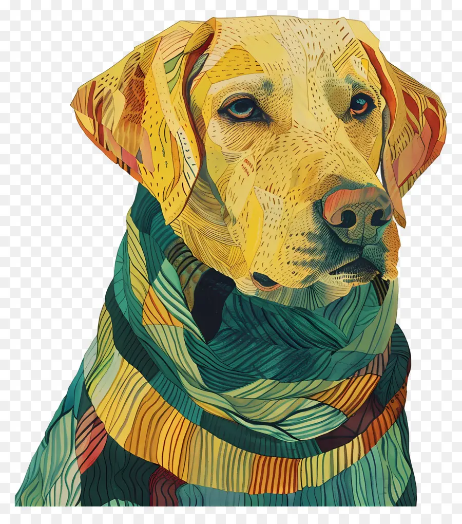 Labrador Dengan Sweter，Anjing Kuning PNG