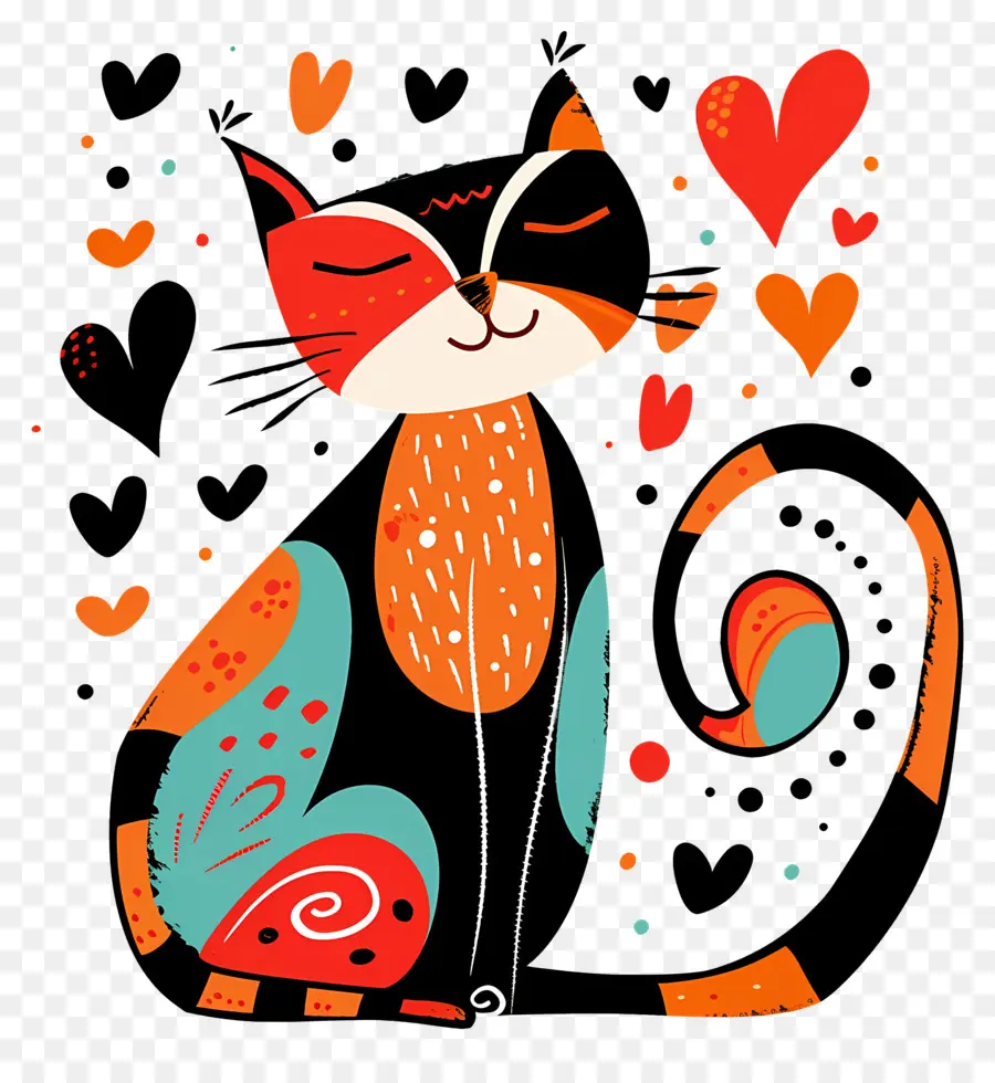 Kucing，Hari Valentine PNG