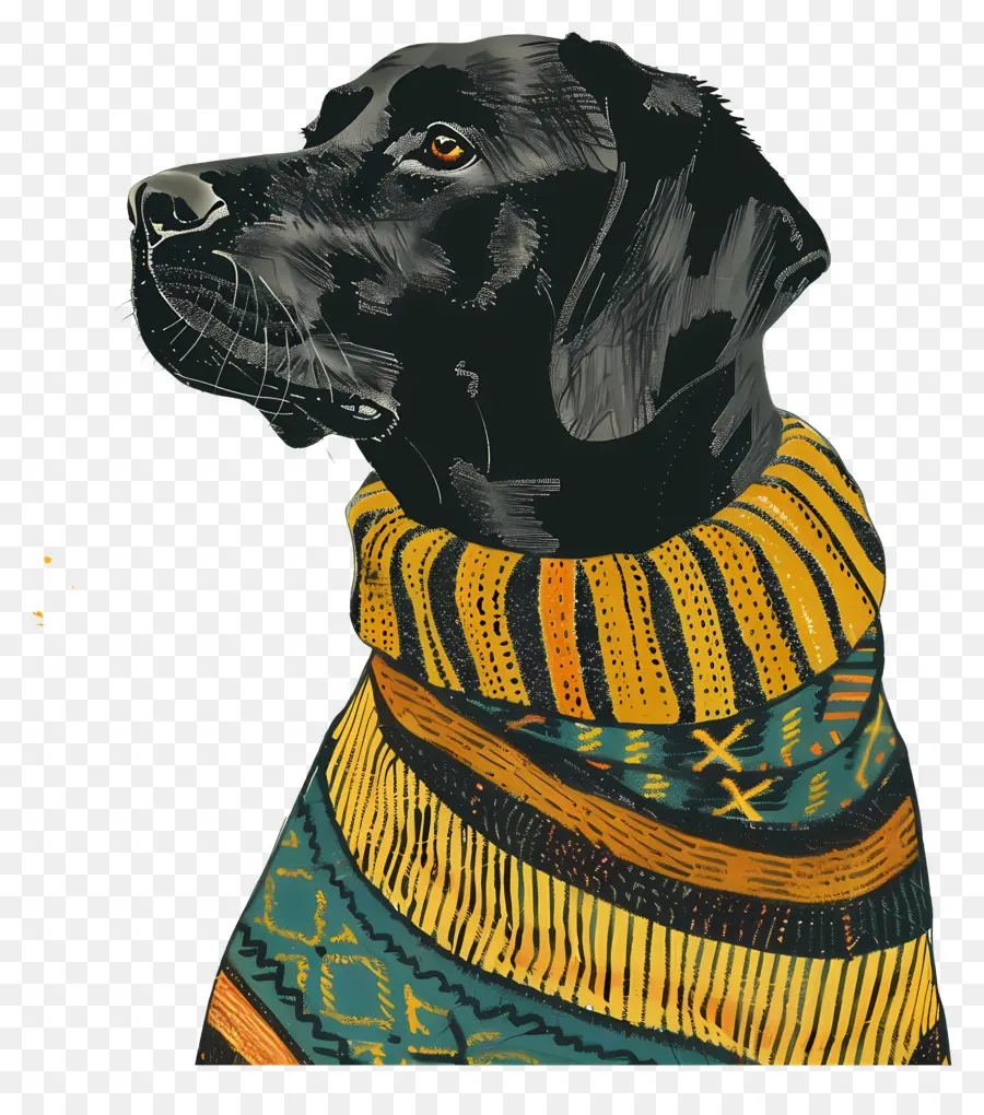 Labrador Dengan Sweter，Anjing Hitam PNG