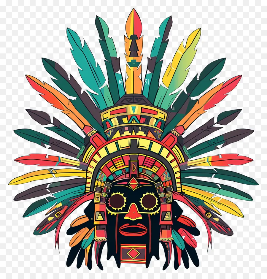 Hiasan Aztec，Perang Bonnet PNG