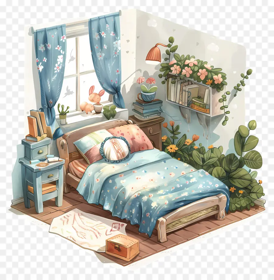 Kamar Tidur，Desain Interior PNG