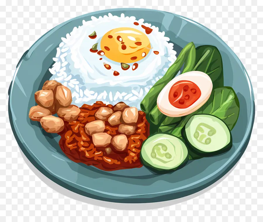 Nasi Lemak，Hidangan Nasi Dan Telur PNG