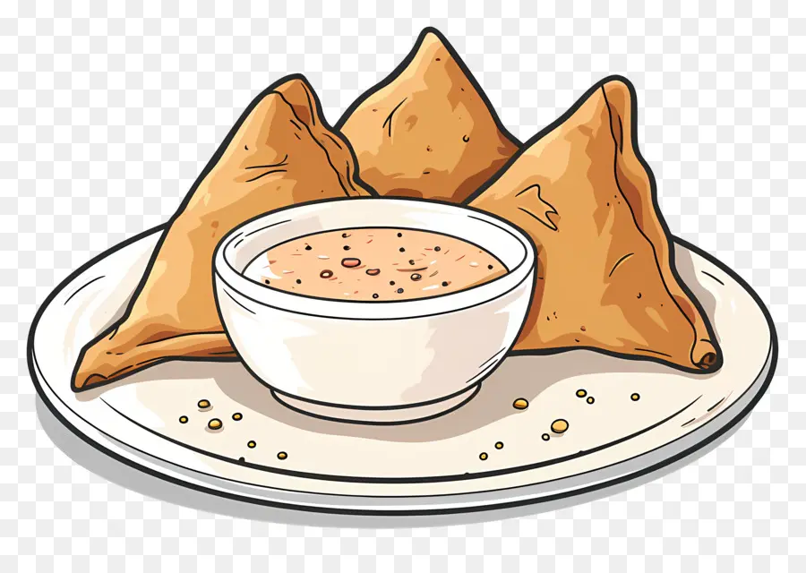 Samosa，Saus Celup PNG