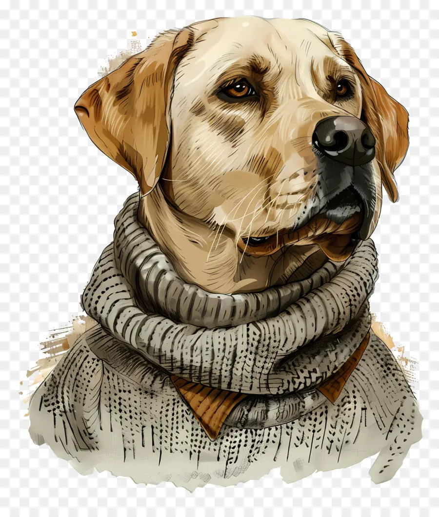 Labrador Dengan Sweter，Retriever Labrador Kuning PNG