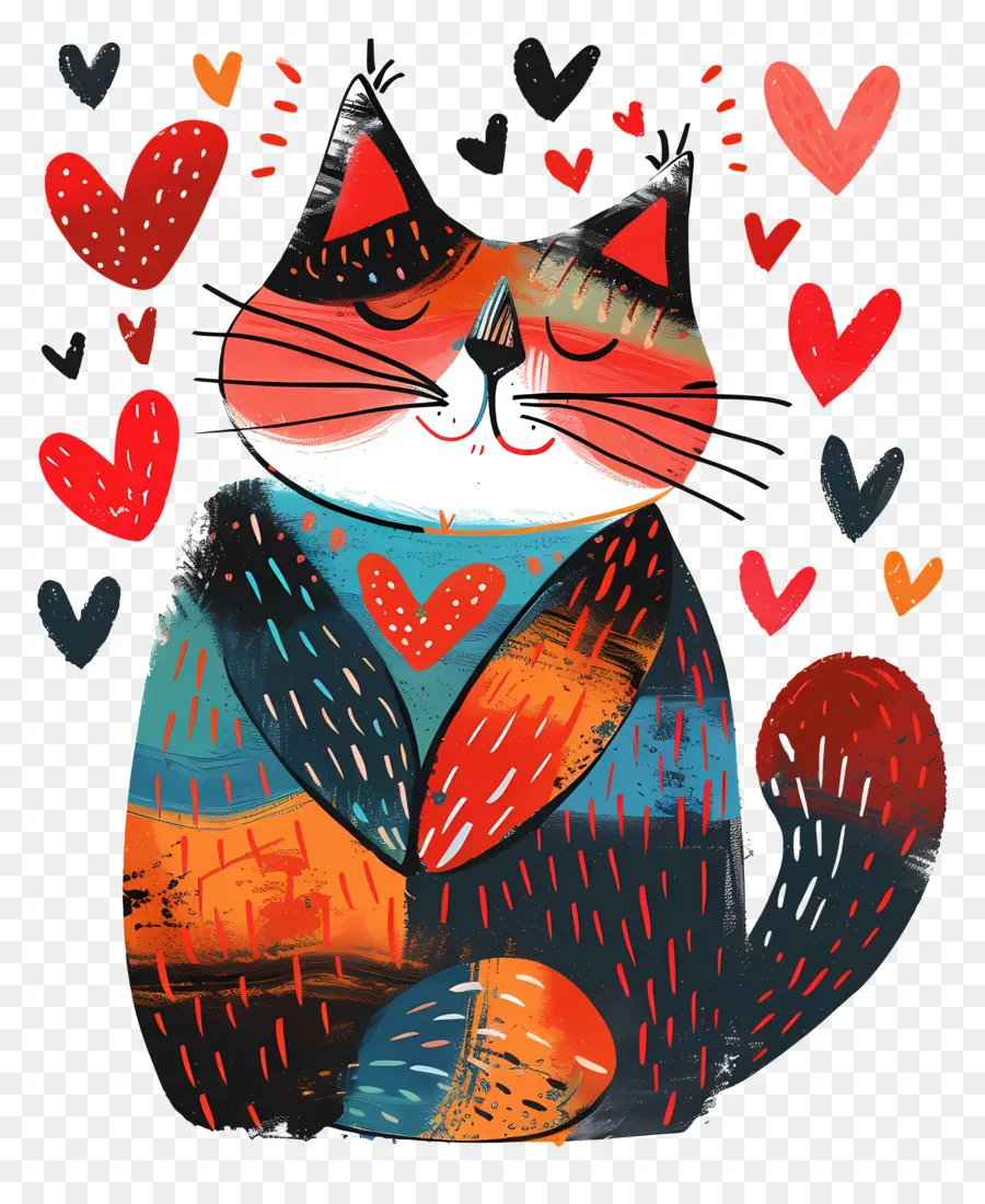 Kucing，Hari Valentine PNG