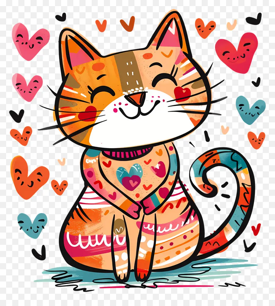 Kucing，Hari Valentine PNG