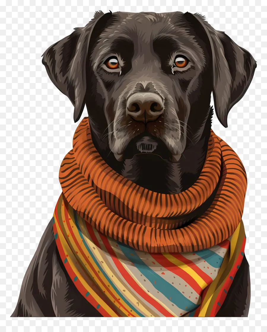 Labrador Dengan Sweter，Anjing Hitam PNG