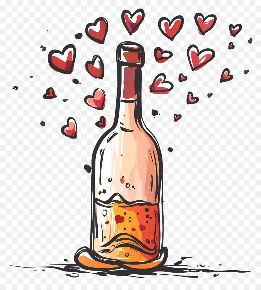 Botol Anggur，Hari Valentine PNG