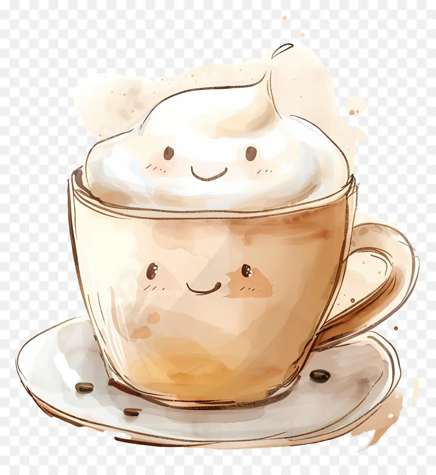 Cappuccino，Cat Air Ilustrasi PNG