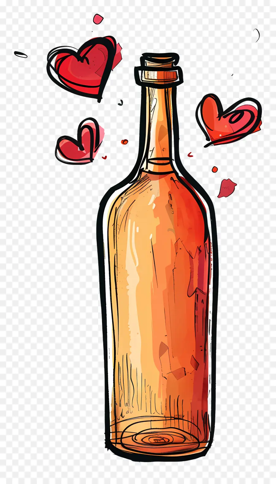 Botol Anggur，Hari Valentine PNG