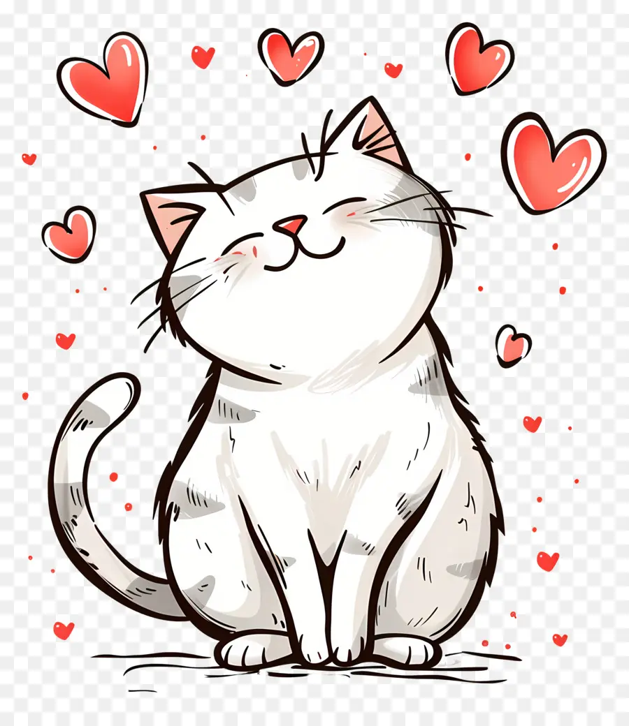 Kucing，Hari Valentine PNG