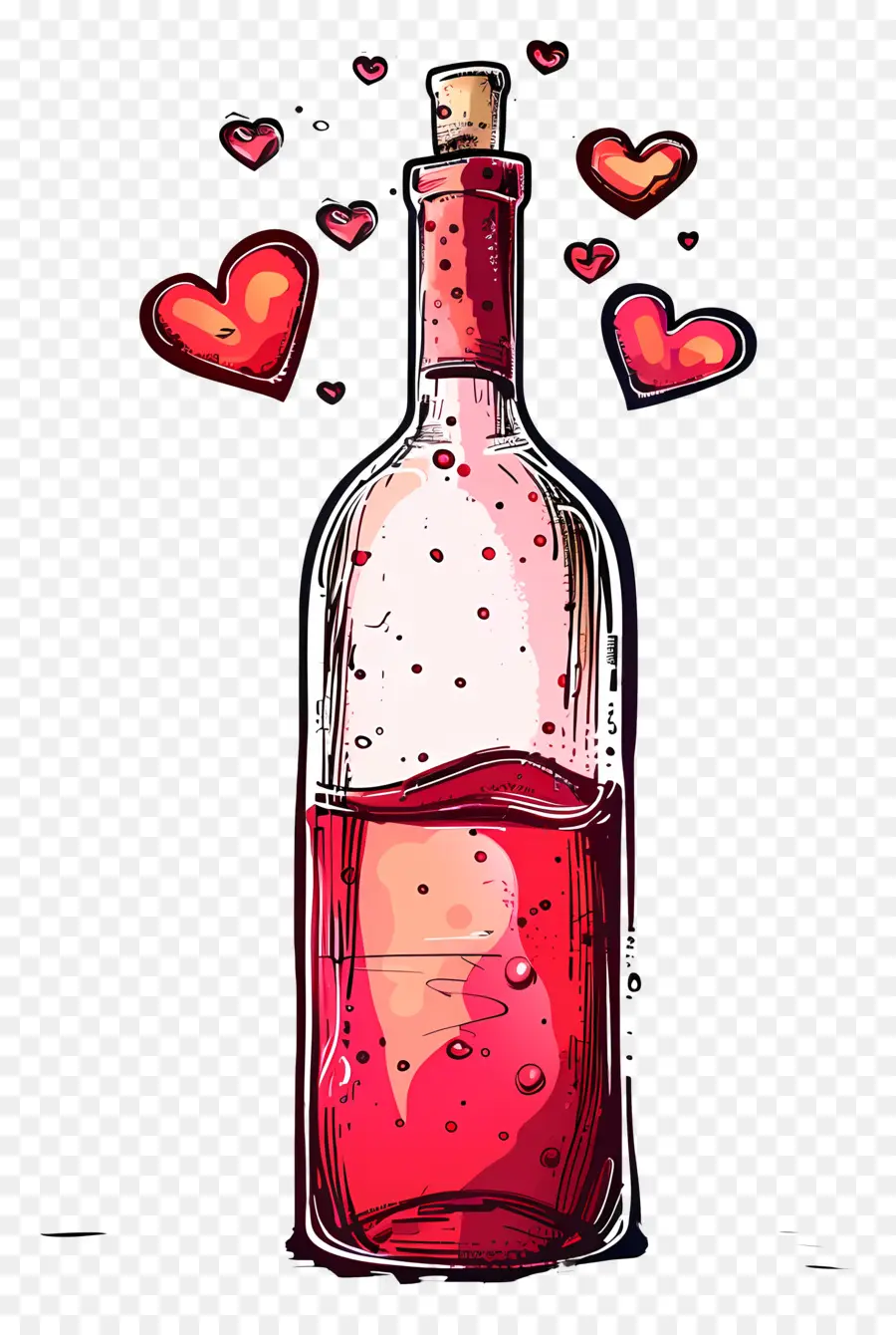 Botol Anggur，Hari Valentine PNG