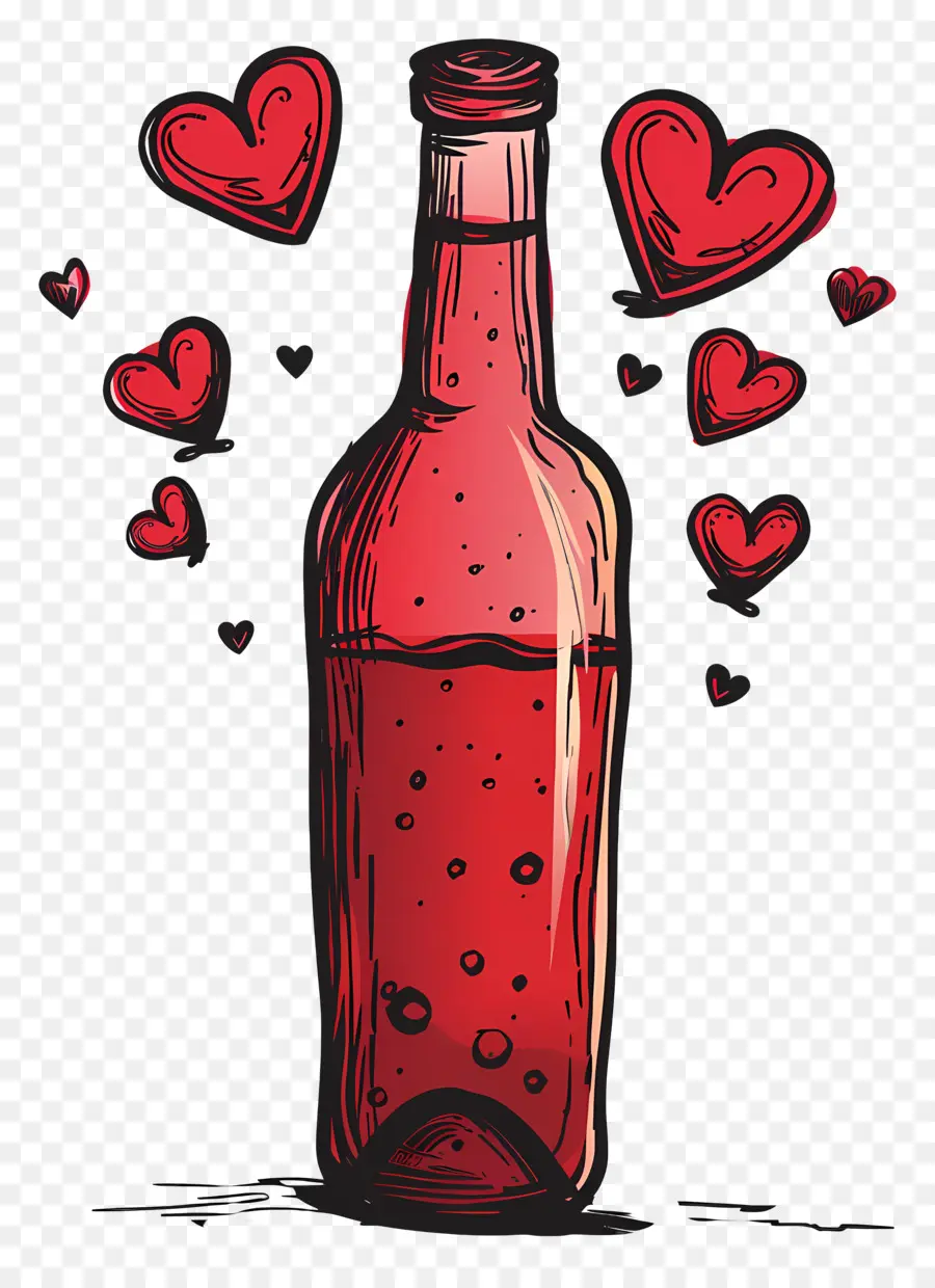 Botol Anggur，Hari Valentine PNG