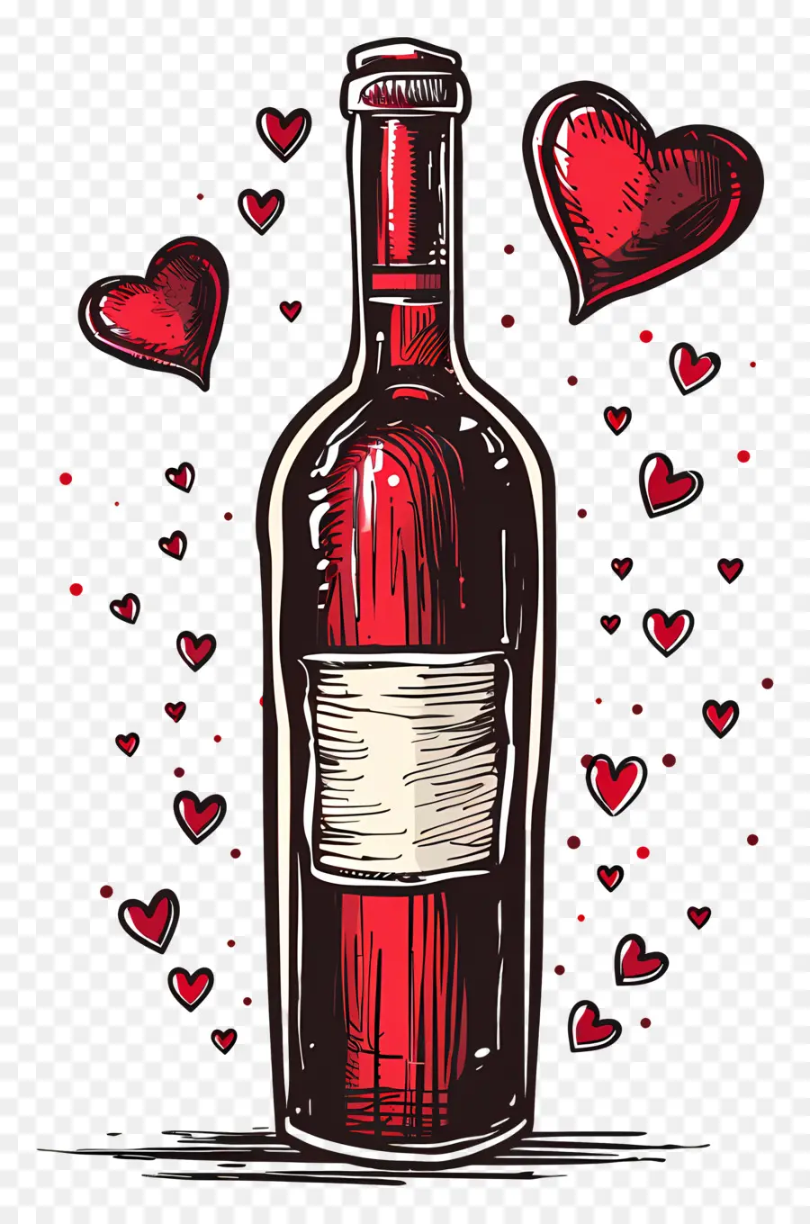 Botol Anggur，Hari Valentine PNG