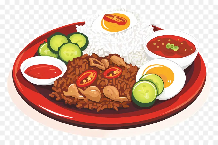 Nasi Lemak，Ayam Dan Nasi PNG