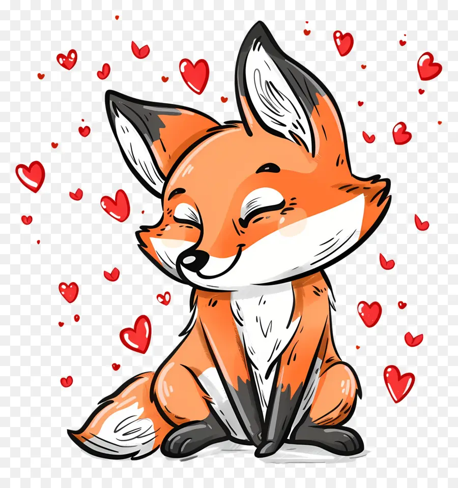 Fox Cinta，Kartun Fox PNG