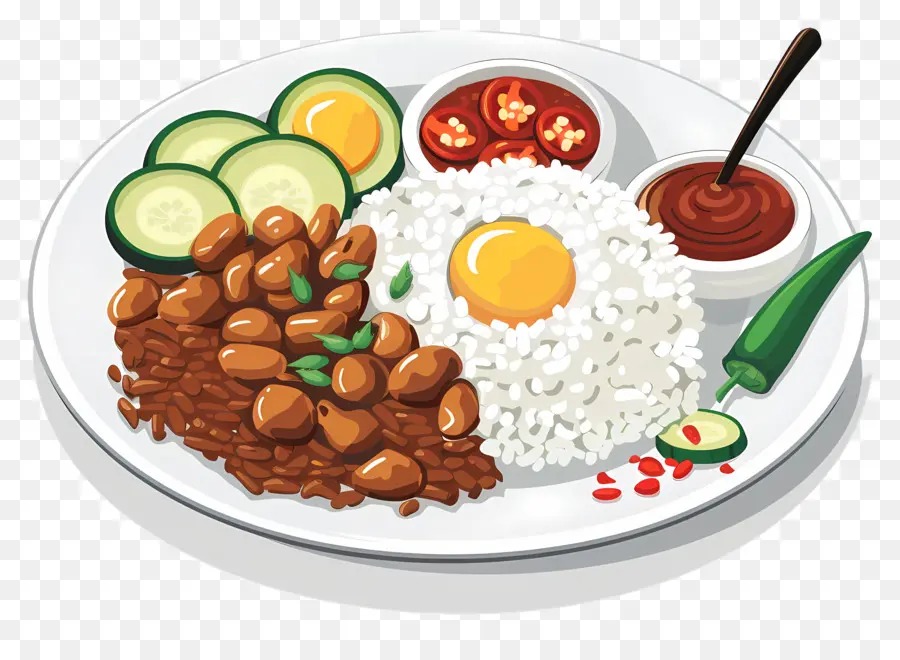 Nasi Lemak，Telur Dan Nasi PNG